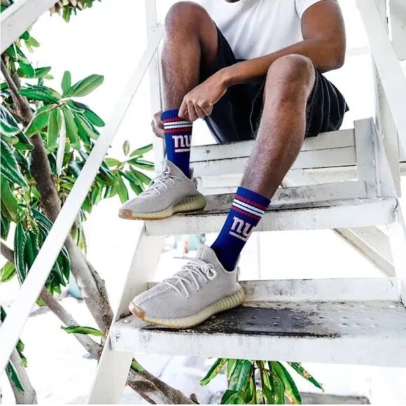 New York Giants Mens 4 Stripe Deuce NFL Team Crew Socks Large - Picture 2 of 6